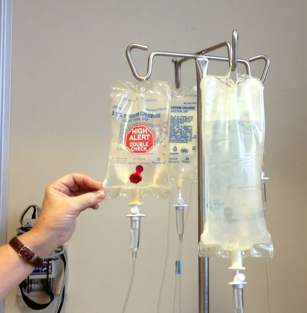 Bolsas de suero intravenoso